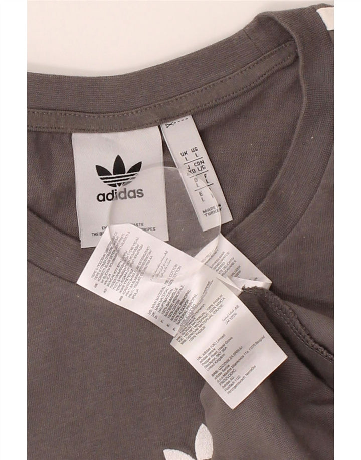 ADIDAS Mens T-Shirt Top Large Grey Cotton Vintage Adidas and Second-Hand Adidas from Messina Hembry 