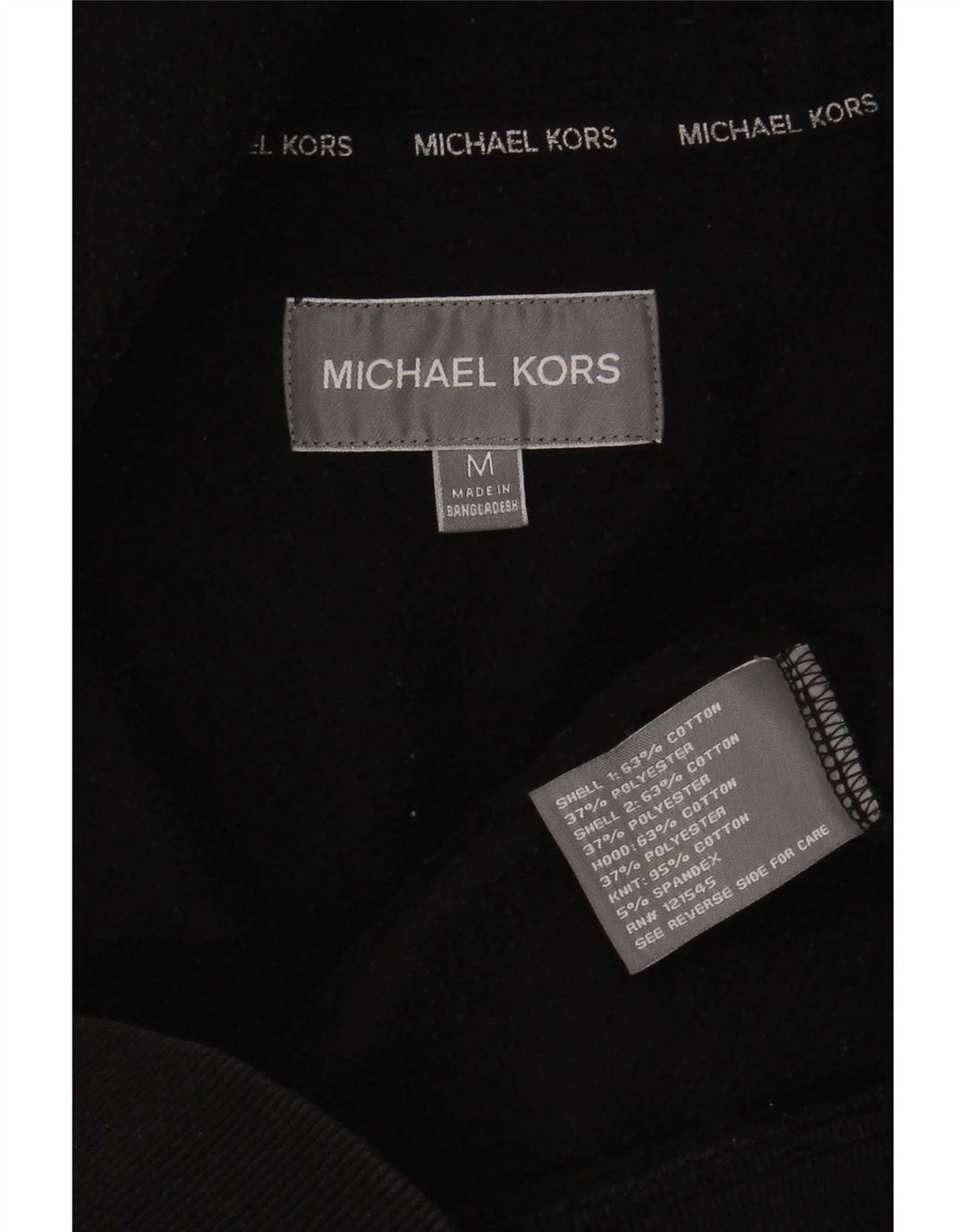 Michael Kors Herre grafisk hættetrøje med lynlås mellem sort bomuld