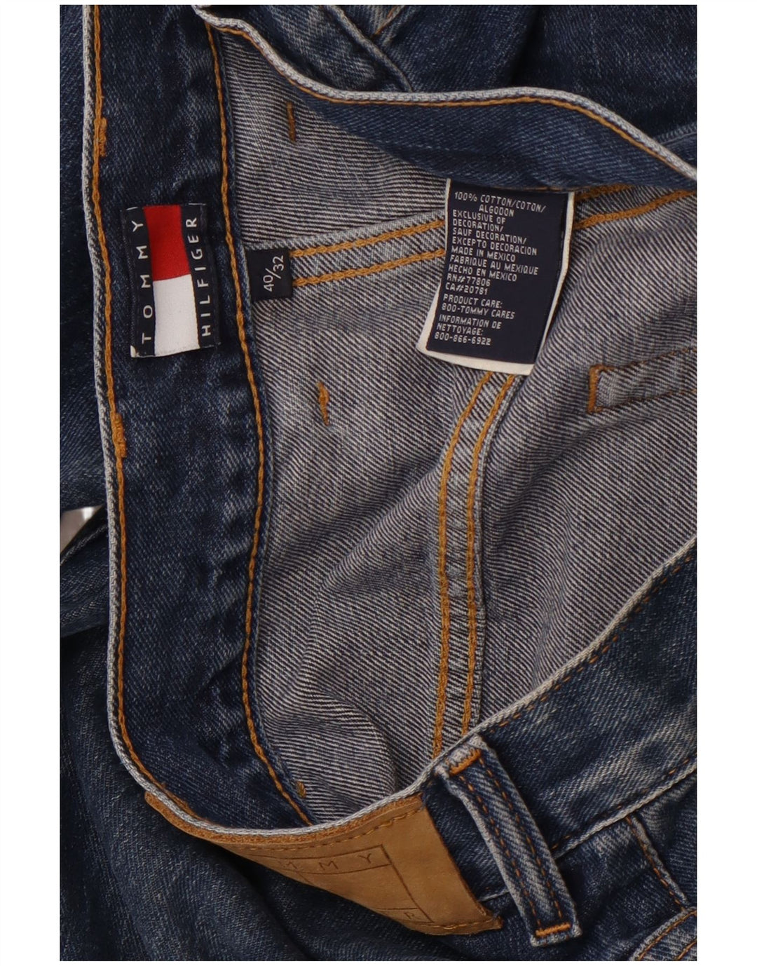 TOMMY HILFIGER Straight jeans til mænd W40 L32 blå bomuld