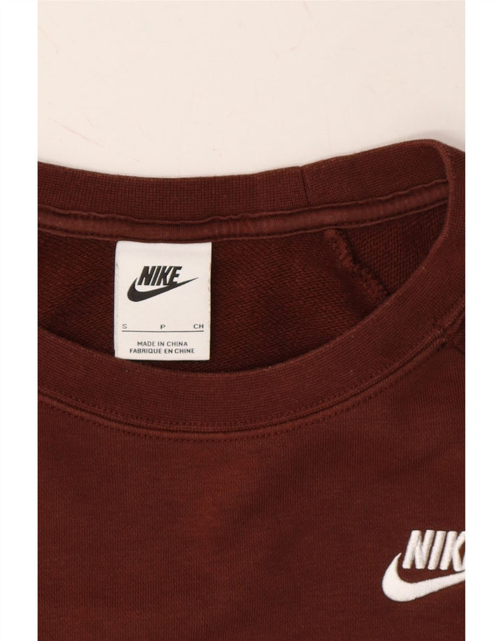 NIKE Womens Sweatshirt Jumper UK 10 Small Brown Cotton Vintage Nike and Second-Hand Nike from Messina Hembry 