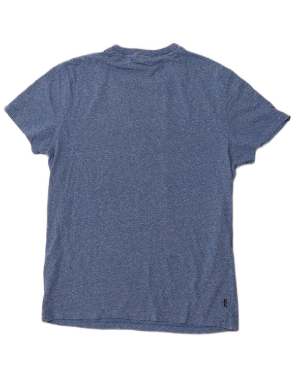 SUPERDRY Herre T-shirt Top Medium Blue Flecked Bomuld