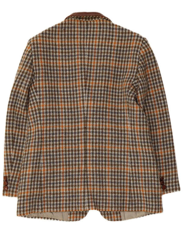 Sportmax Dame 2-knaps blazerjakke UK 12 Medium Brown Houndstooth