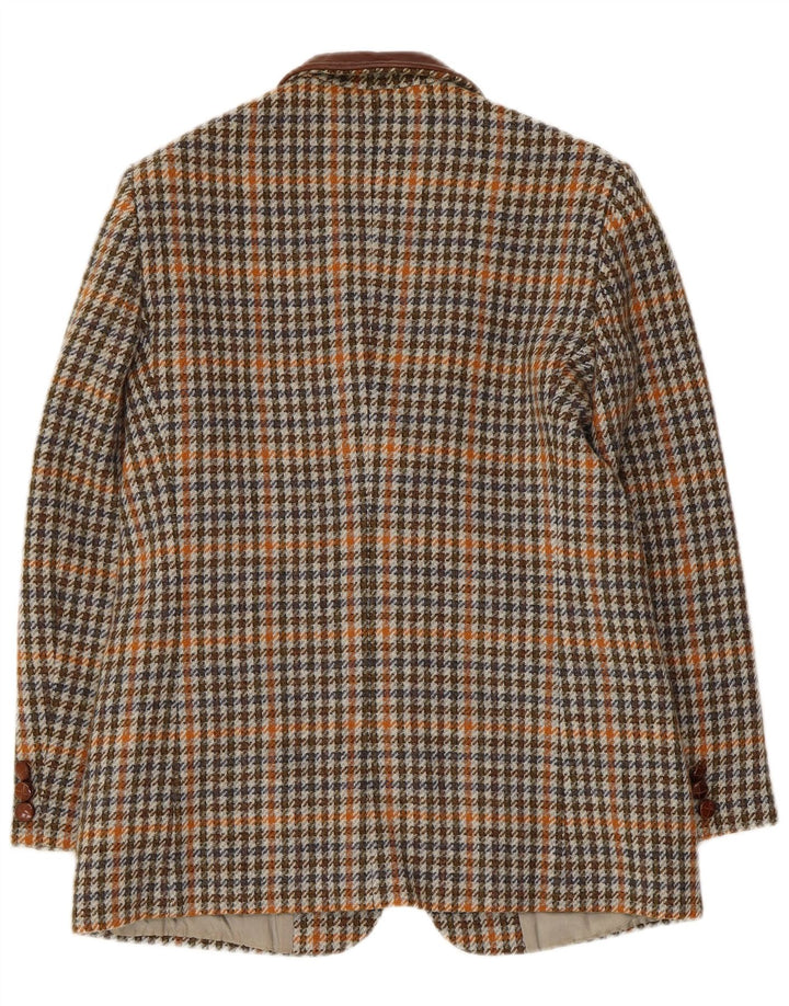 Sportmax Dame 2-knaps blazerjakke UK 12 Medium Brown Houndstooth