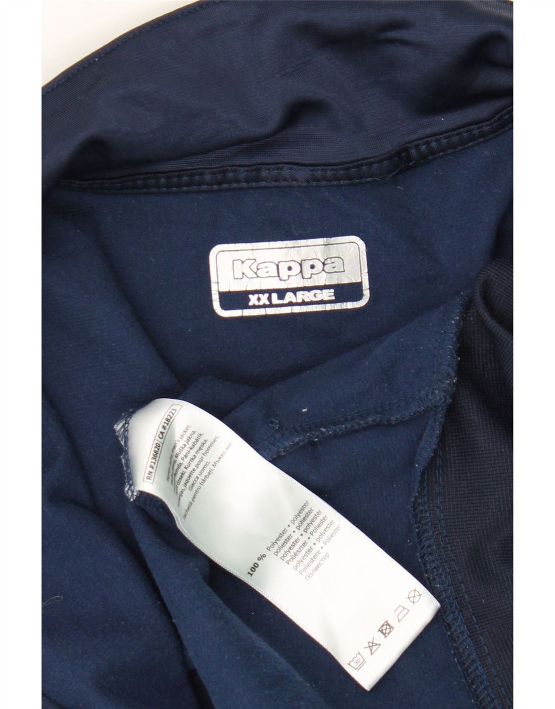 Kappa Herre grafisk træningsdragt topjakke 2XL marineblå polyester
