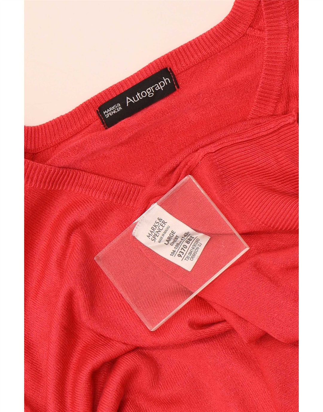 Marks & Spencer Herre Autograph V-hals trøje Sweater Stor Rød Akryl
