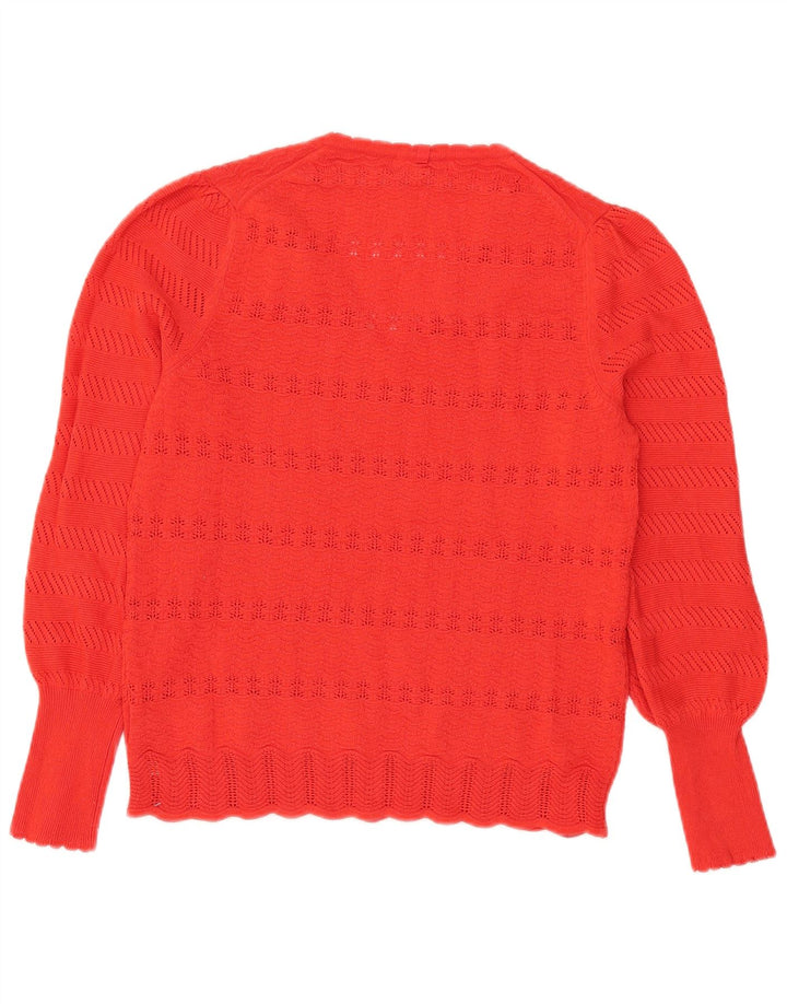 Marks & Spencer Dame V-hals sweater UK 14 Medium Rød Polyester