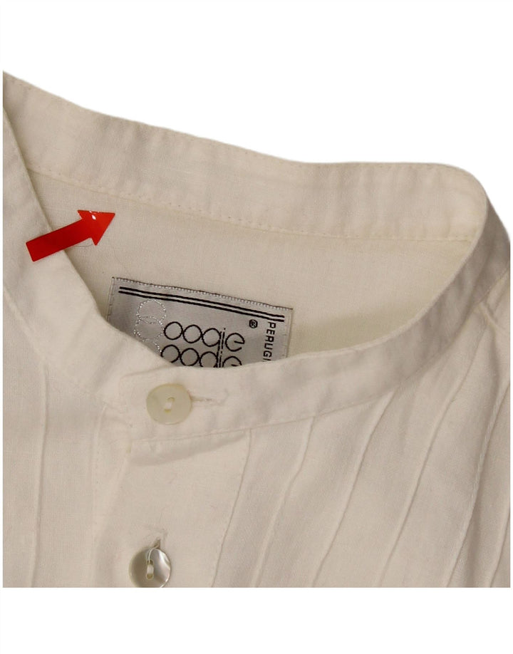 Vintage trøje med 3/4 ærmer til mænd, medium hvid