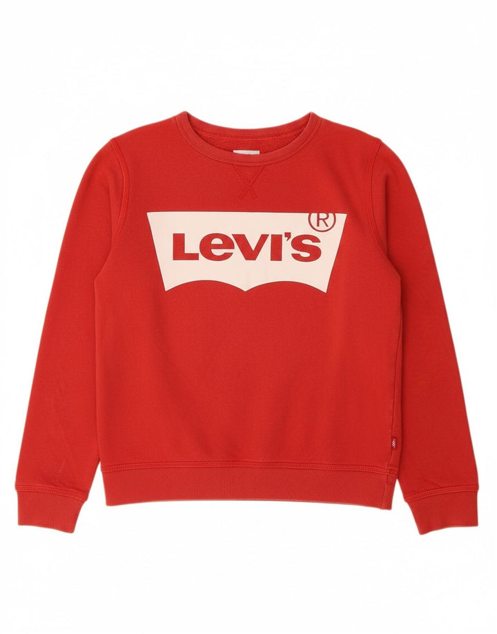 LEVI'S Boys Grafisk Sweatshirt Jumper 13-14 år Rød Bomuld