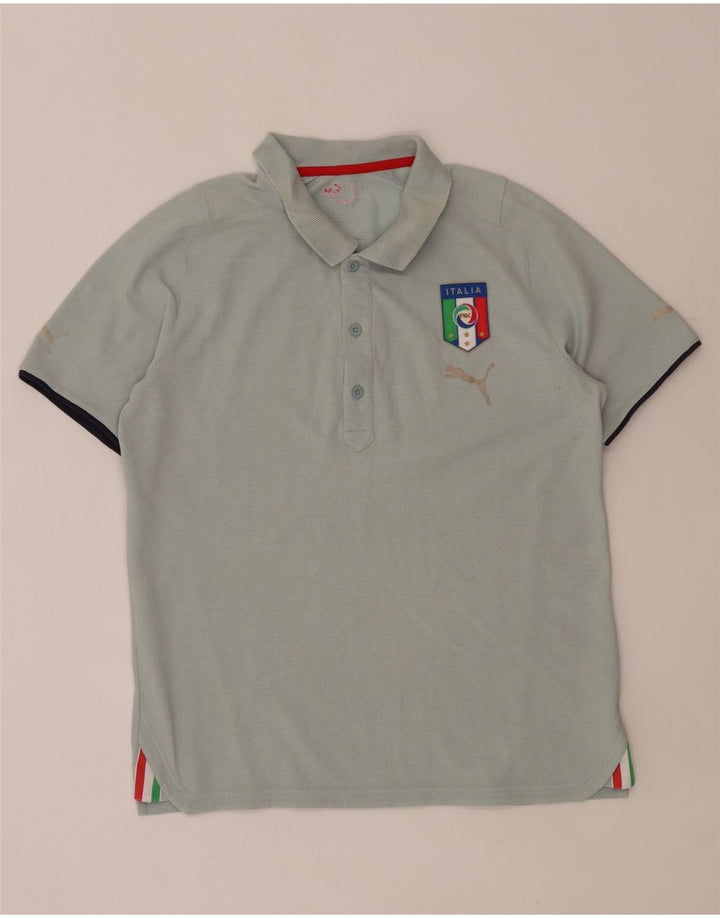 Puma Herre Italia Grafisk Polo Shirt Medium Blå Bomuld