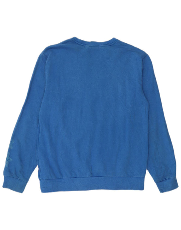 Adidas drenge grafisk sweatshirt trøje 13-14 år blå blomster bomuld
