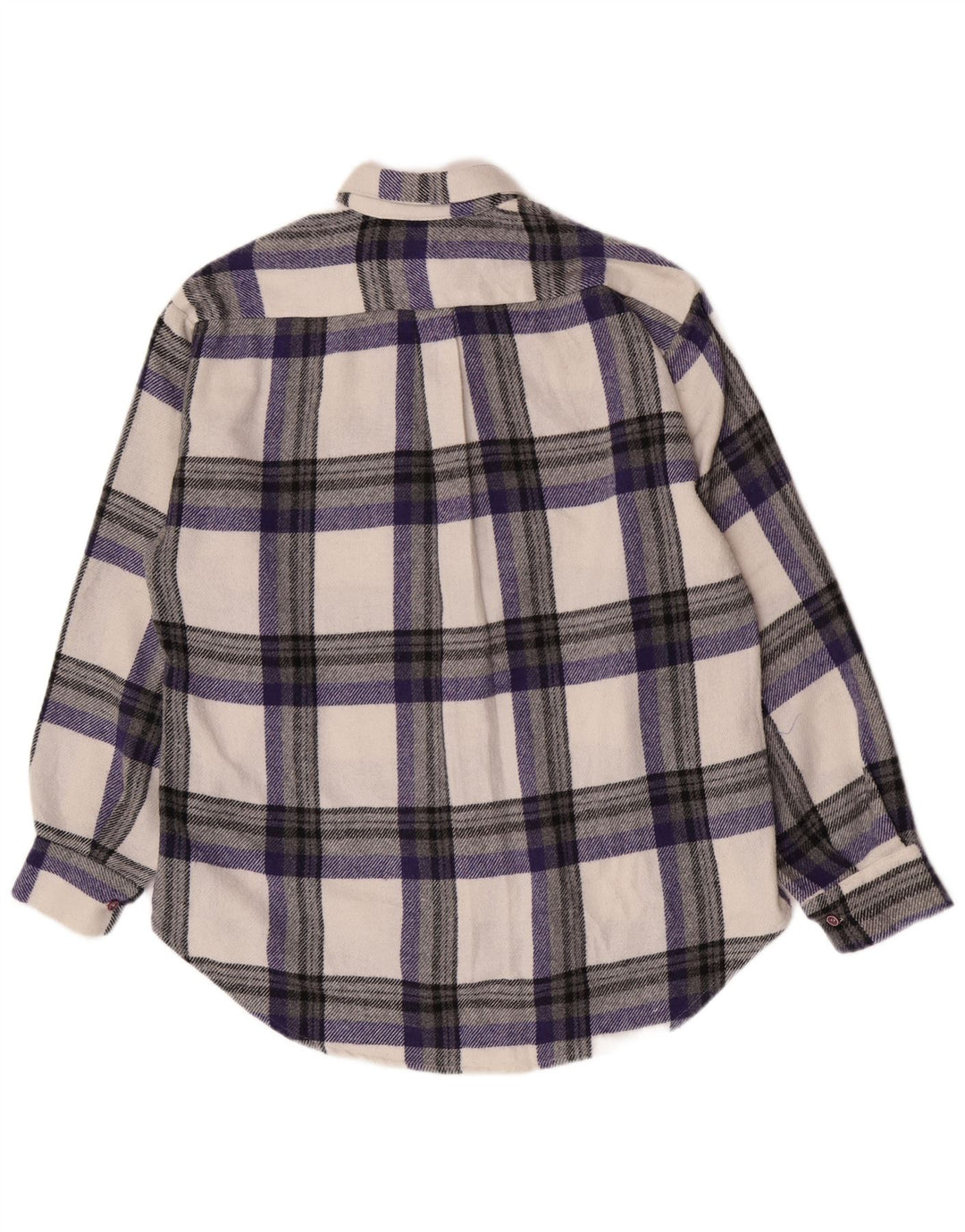 Vintage oversized flannelskjorte til mænd Lille flerfarvet plaid polyester
