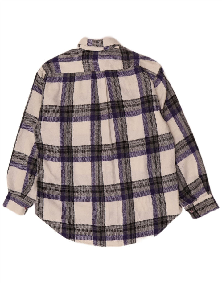 Vintage oversized flannelskjorte til mænd Lille flerfarvet plaid polyester