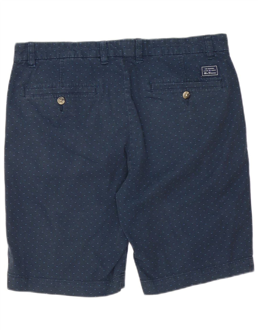BEN SHERMAN Chino-shorts til mænd W34 store marineblå plettet bomuld