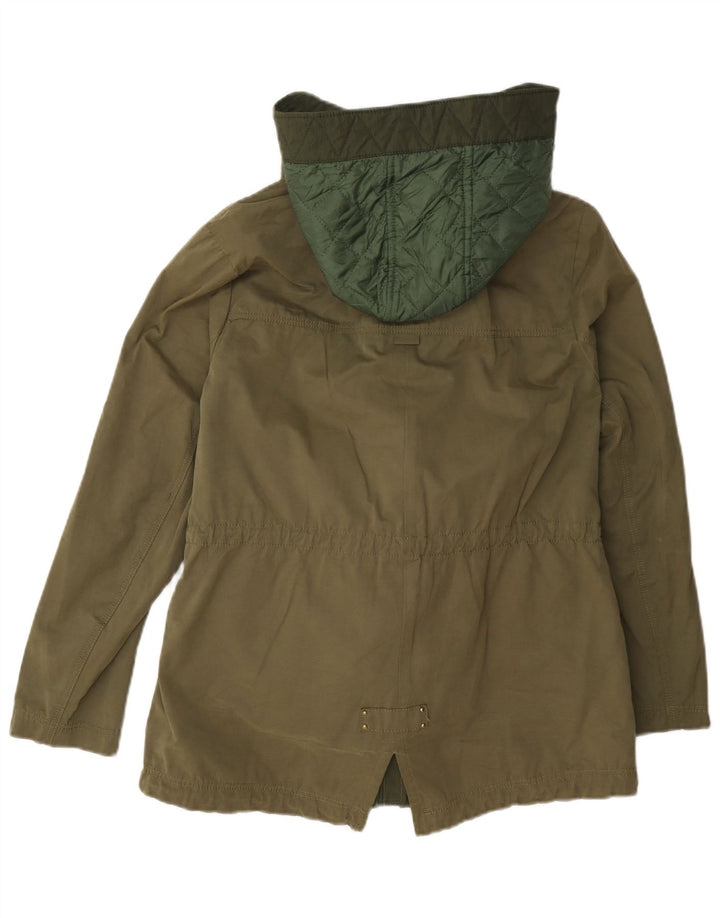 Zara Pige Hooded Parka Jacket 13-14 År Khaki Polyester