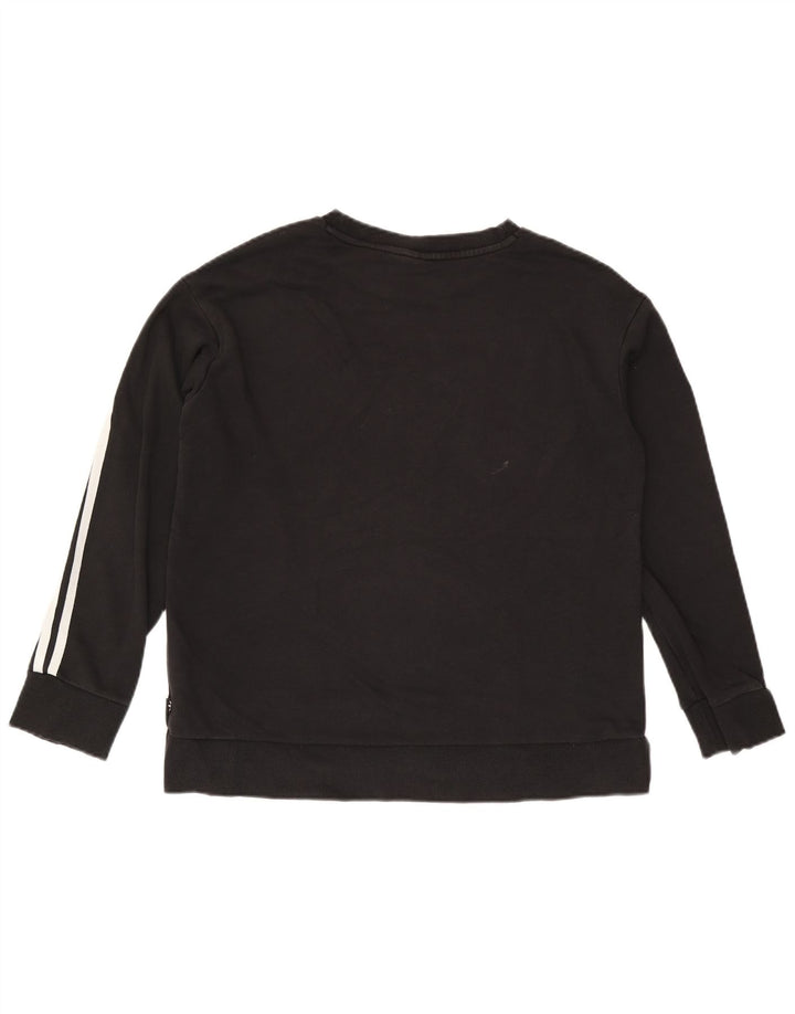 Adidas Dame Oversized Sweatshirt Jumper UK 8 Small Black Bomuld