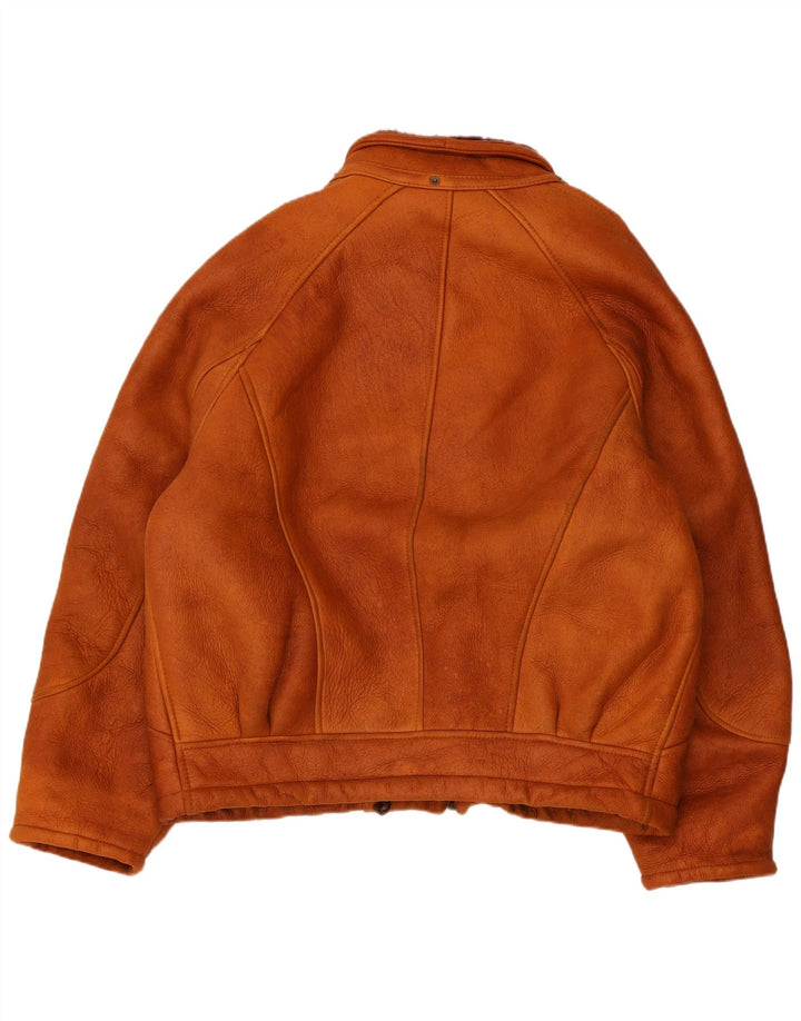 Vintage Dame Shearling Jacket UK 12 Medium Brown