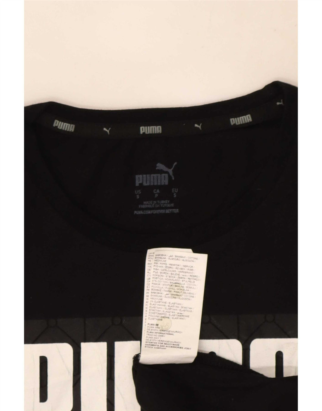 Puma herre Valencia grafisk t-shirt top lille sort bomuld