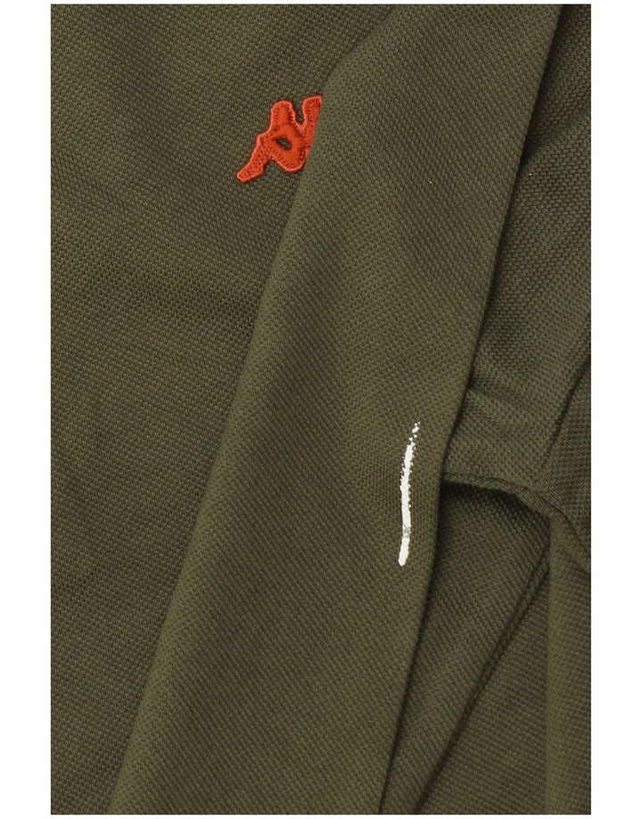 KAPPA Langærmet poloshirt til mænd, lille Khaki Bomuld