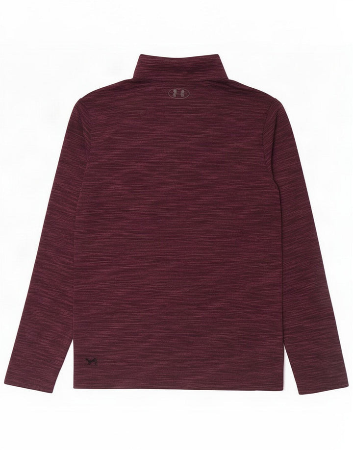 Under Armour Pullover med lynlås til mænd til mænd, træningsdragt Top Large Burgundy Polyester