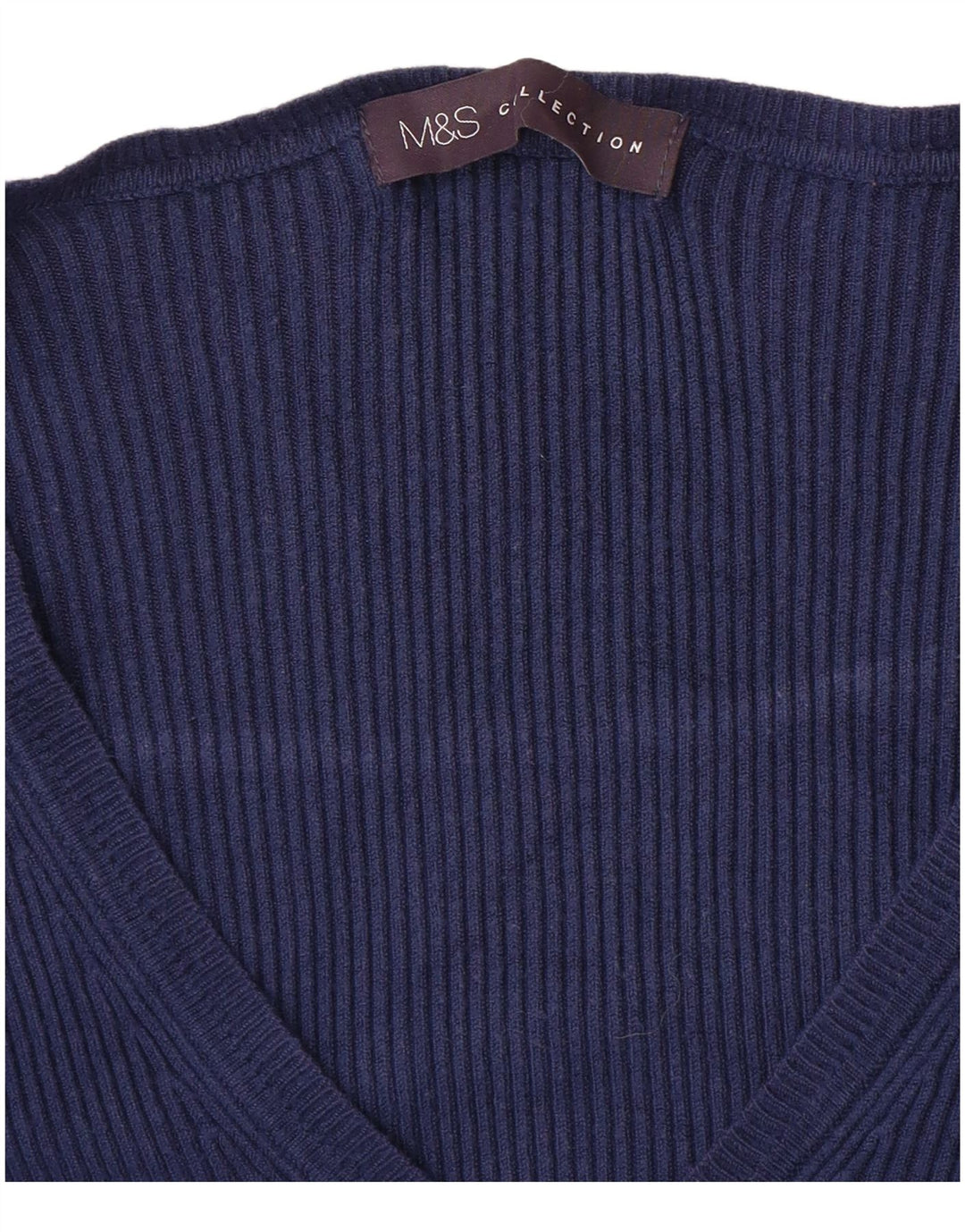 MARKS & SPENCER Dame V-hals sweater UK 10 Small Navy Blue