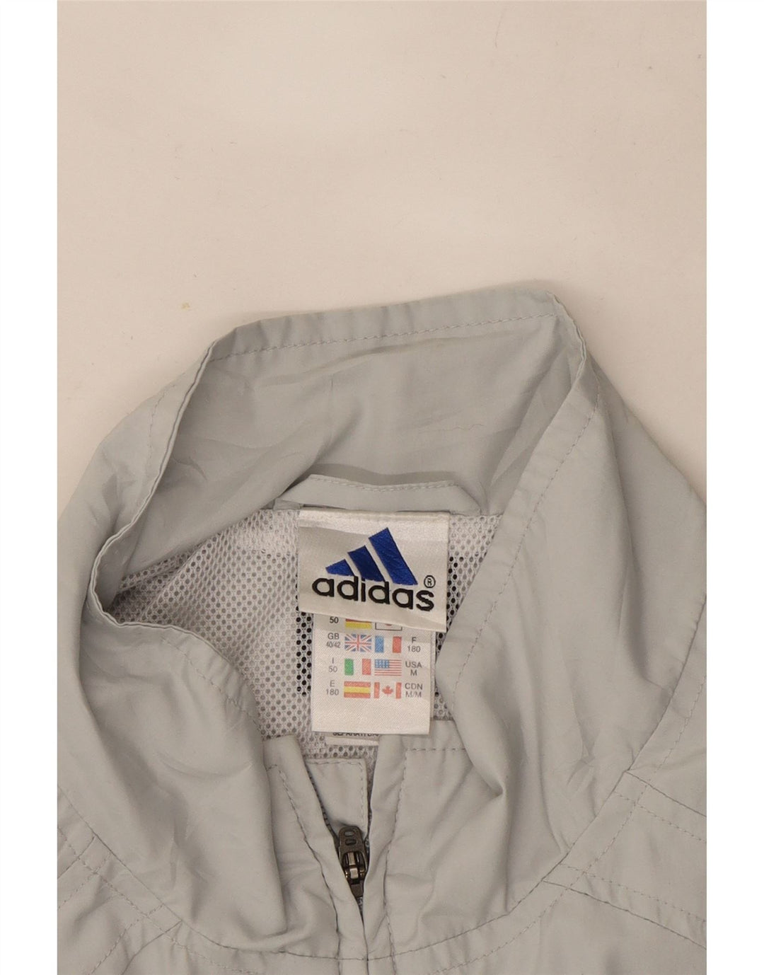 Adidas Træningsdragt til mænd Topjakke UK 40/42 Medium Grey Colourblock Polyester
