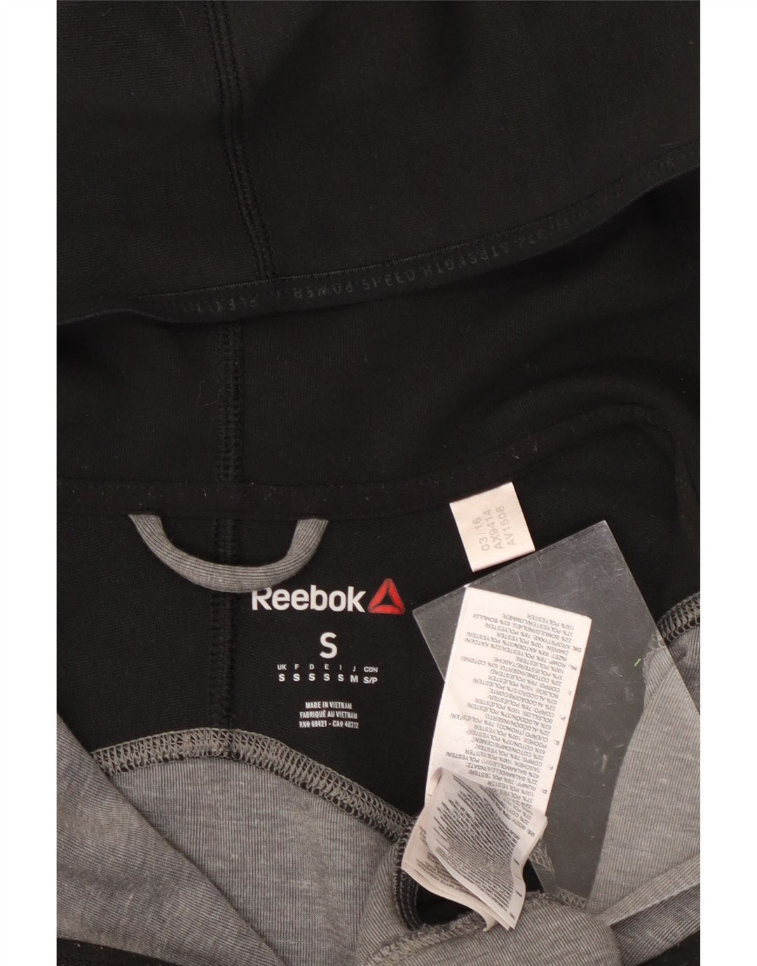 REEBOK Hættetrøje med lynlås til mænd Small Grå Colourblock Polyester