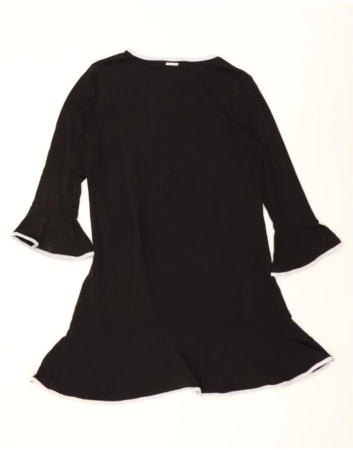 MICHAEL KORS Womens 3/4 Sleeve A-Line Dress UK 14 Large Black Polyester Vintage Michael Kors and Second-Hand Michael Kors from Messina Hembry 