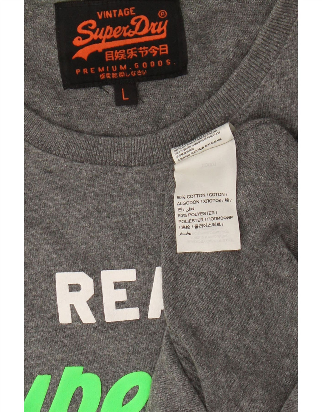 Superdry Grafisk T-shirt top til mænd, stor grå bomuld