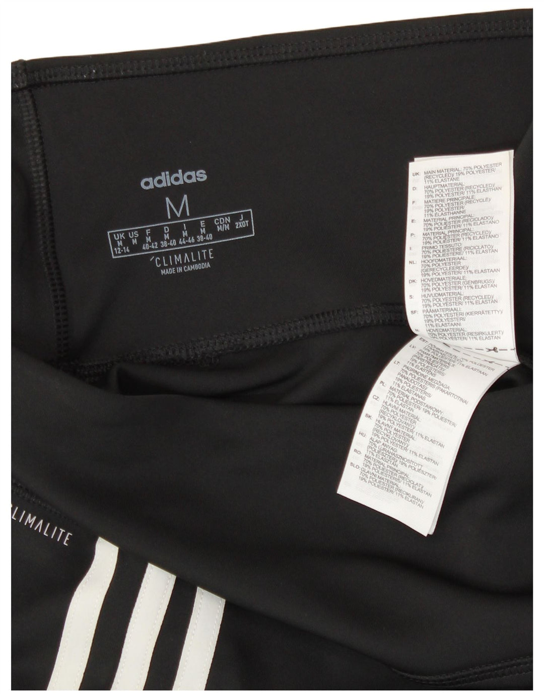 ADIDAS Womens Climalite Leggings UK 12/14 Medium  Black Polyester