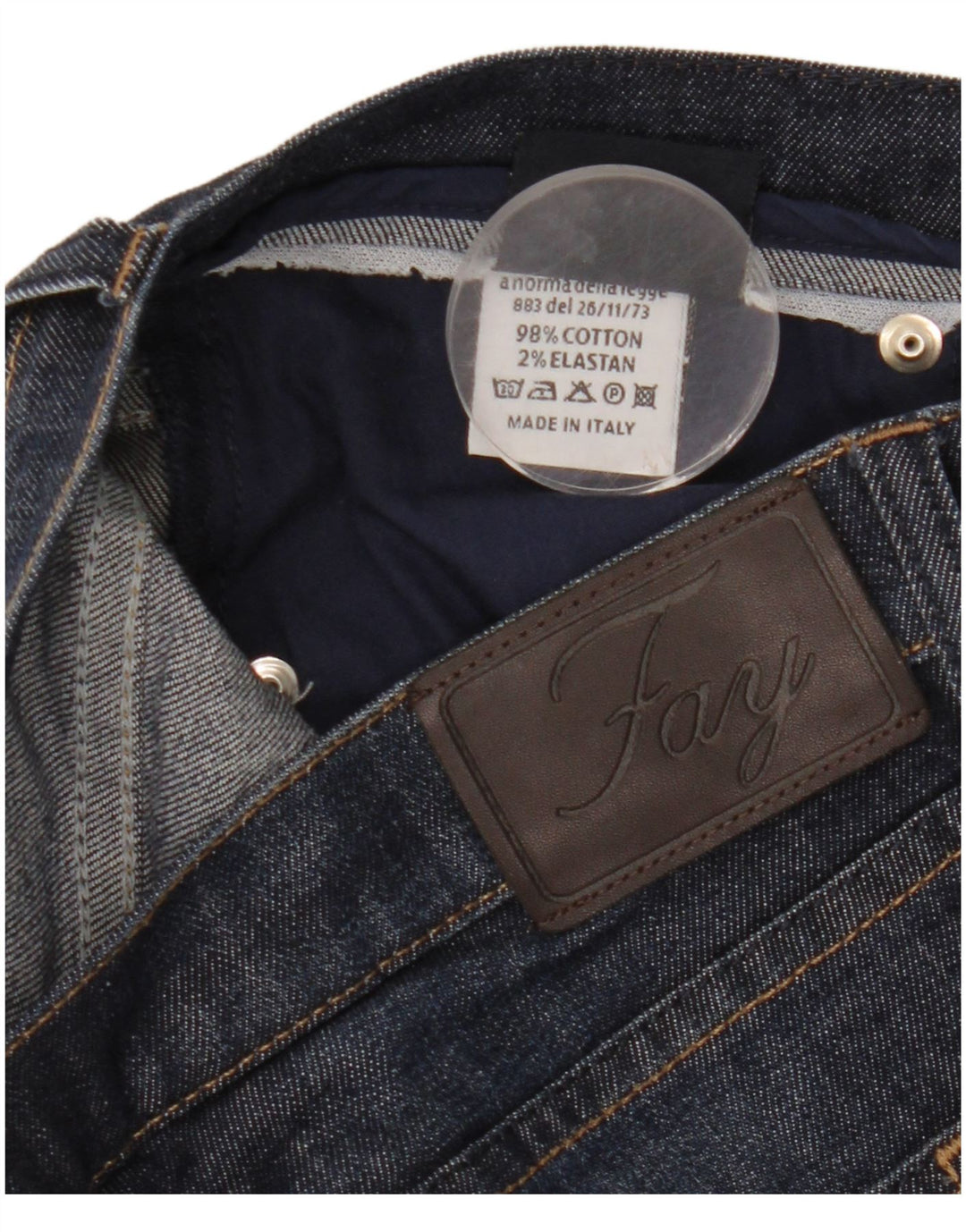 Fay Dame Straight Jeans W32 L28 Marineblå Bomuld