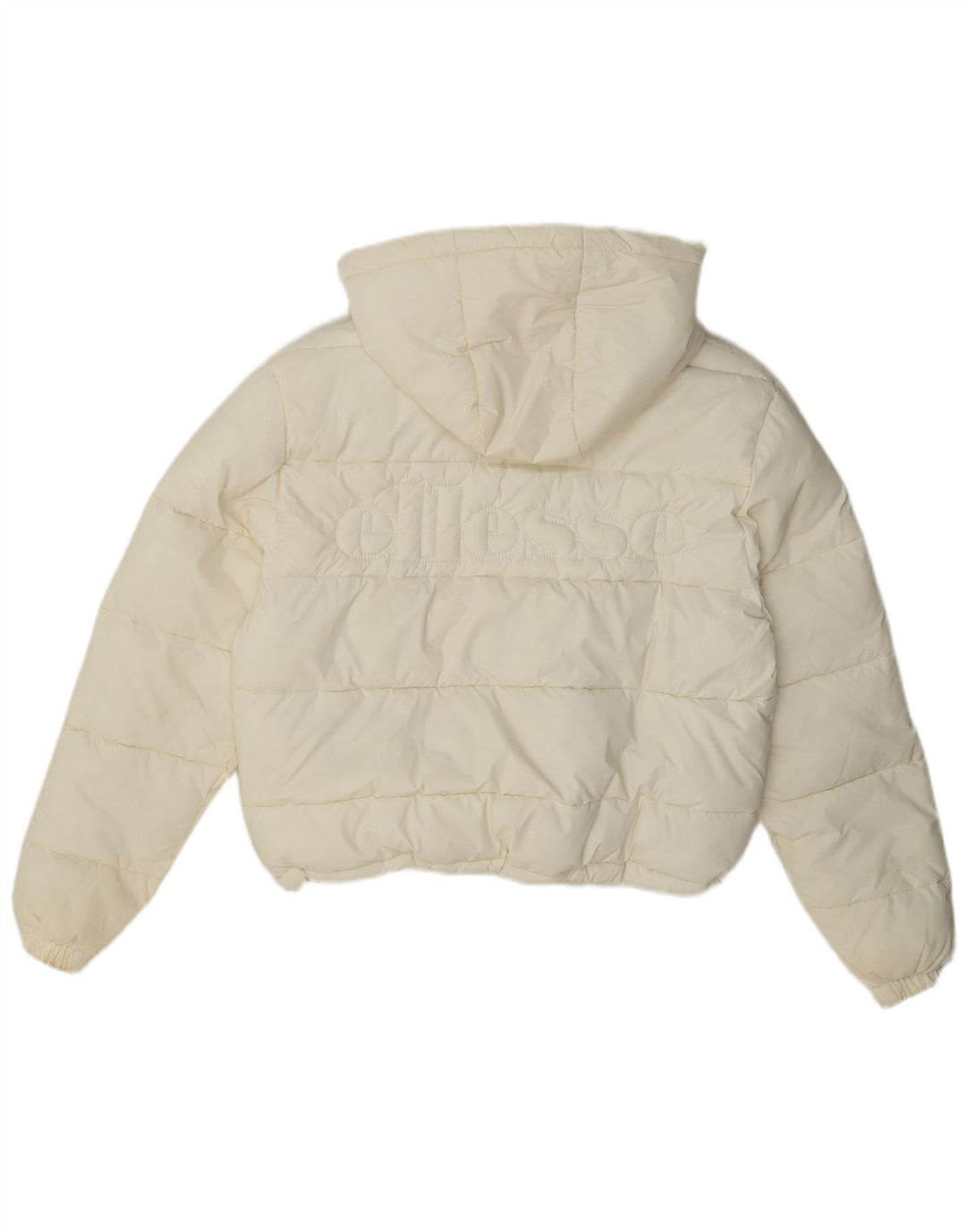 Ellesse Dame Hætte Oversized Polstret Jakke UK 8 Small Off White