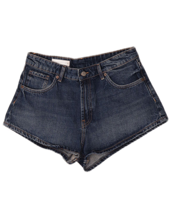 Zara Dame Denim Shorts EU 40 Medium W30 Blå