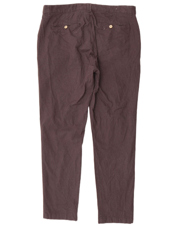 Zara Mens Slim Chino Trousers EU 46 XL W36 L30 Grey Houndstooth Cotton