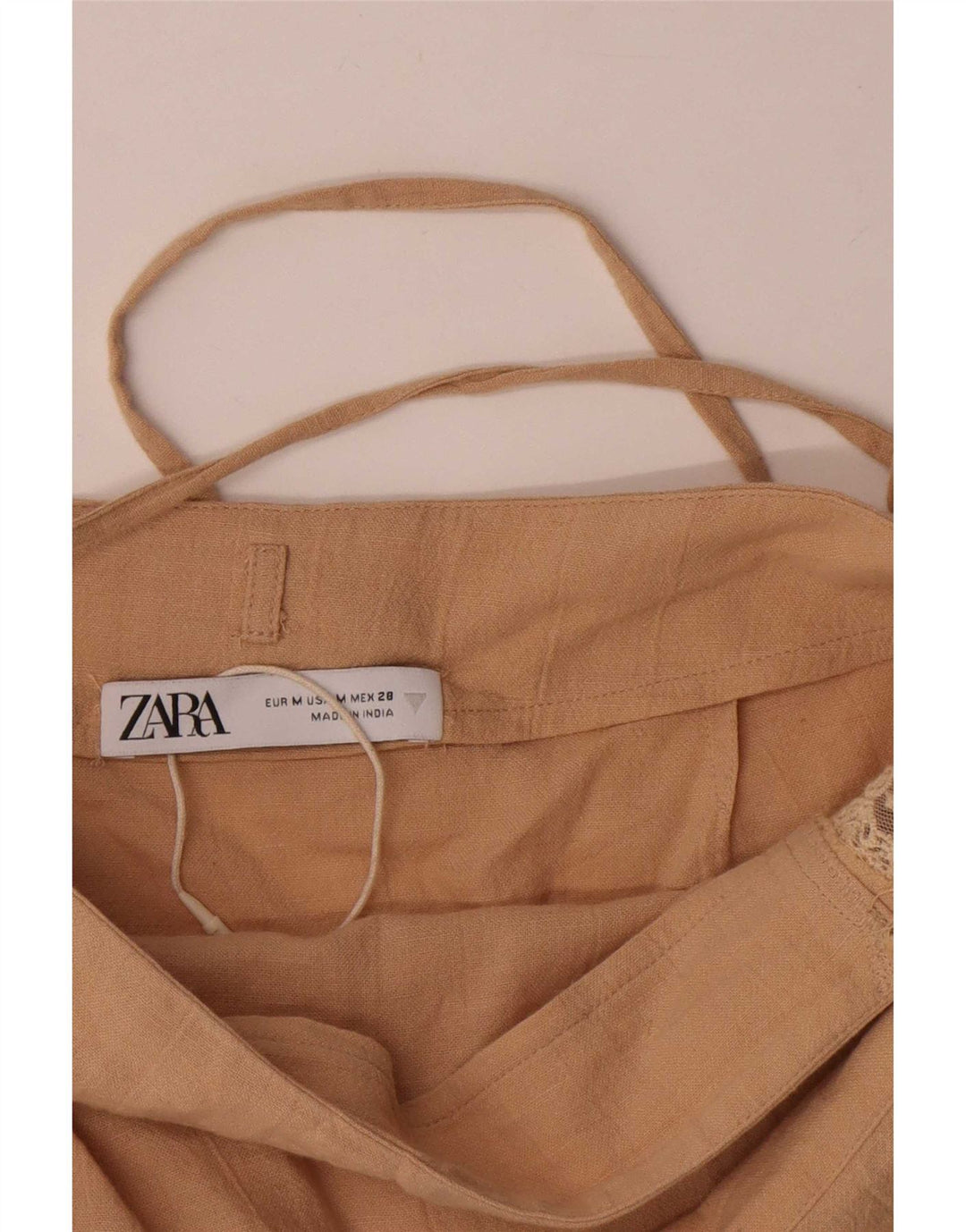 Zara Kvinde slå-nederdel Medium W30 Beige Bomuld