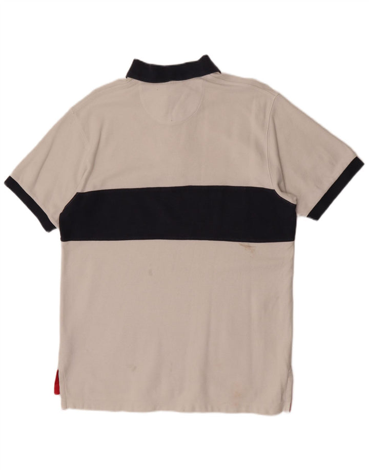 Hackett Herre Rugby Polo Shirt Medium White Colourblock Bomuld