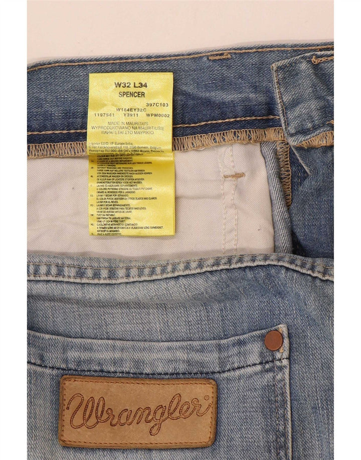 Wrangler Herre Spencer Straight Jeans W32 L34 Blå Bomuld