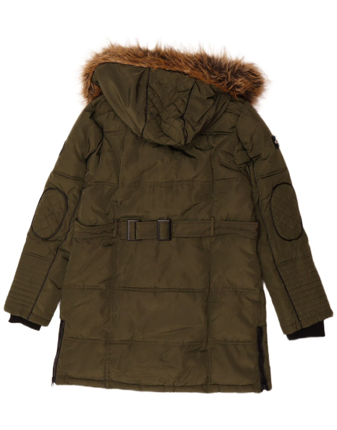 Norge hættejakke til kvinder UK 16 Stor Khaki Polyester