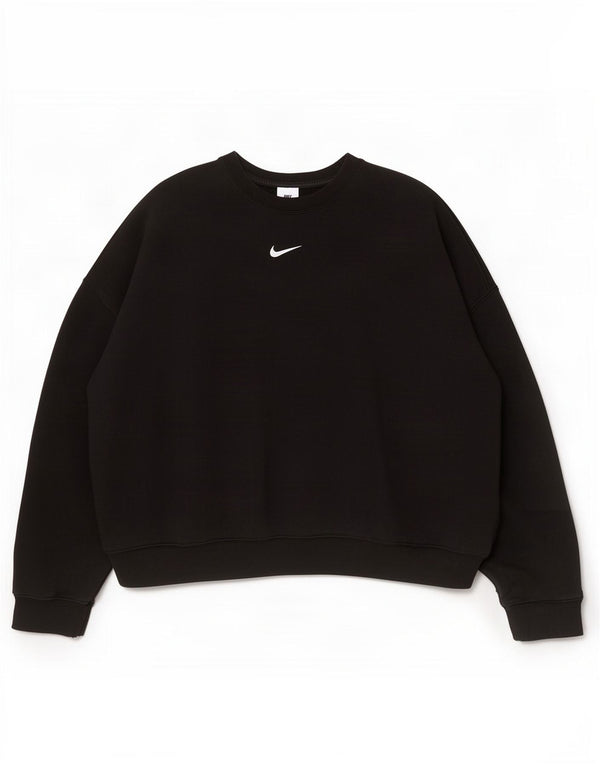 Nike Dame Oversized Sweatshirt Jumper UK 18 XL Sort Bomuld