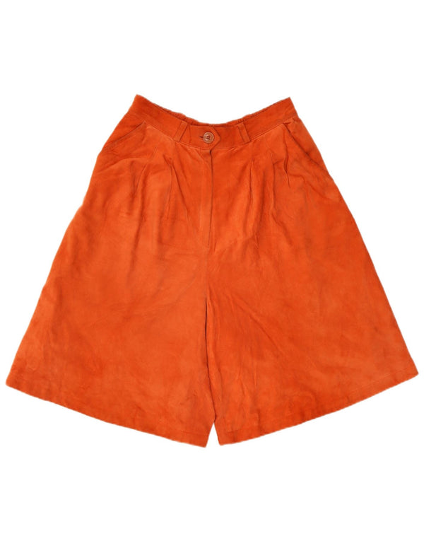 Vintage kvinders højtaljede fritidsshorts EU 38 Medium W26 orange læder