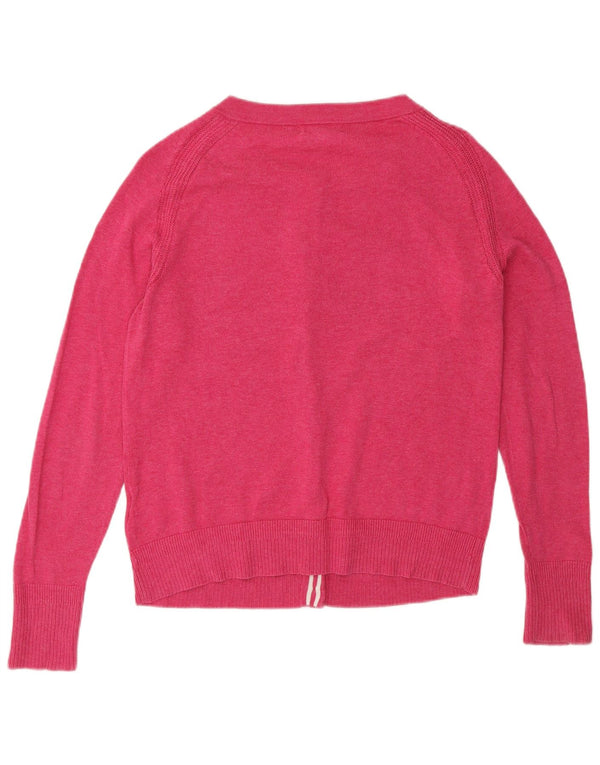 White Stuff Dame Cardigan Sweater UK 10 Small Pink Bomuld