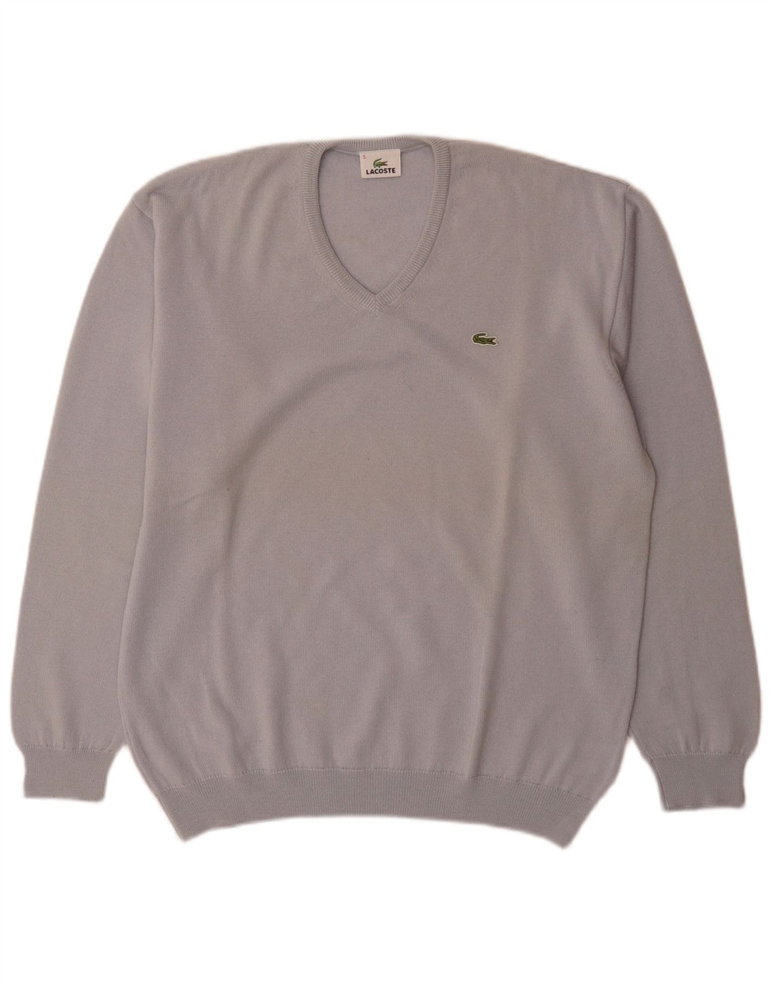 Lacoste Herre V-hals sweater str. 5 Large Blue Virgin Wool