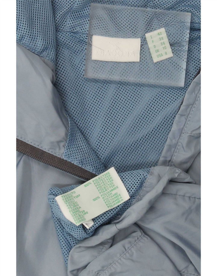 Diadora Dame Oversized hættetræningsdragt Topjakke UK 10 Small Blue