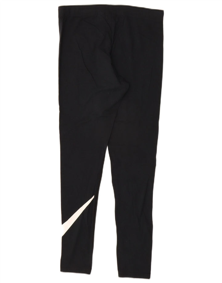 Nike Dame Grafiske Leggings UK 12 Medium Sort Bomuld