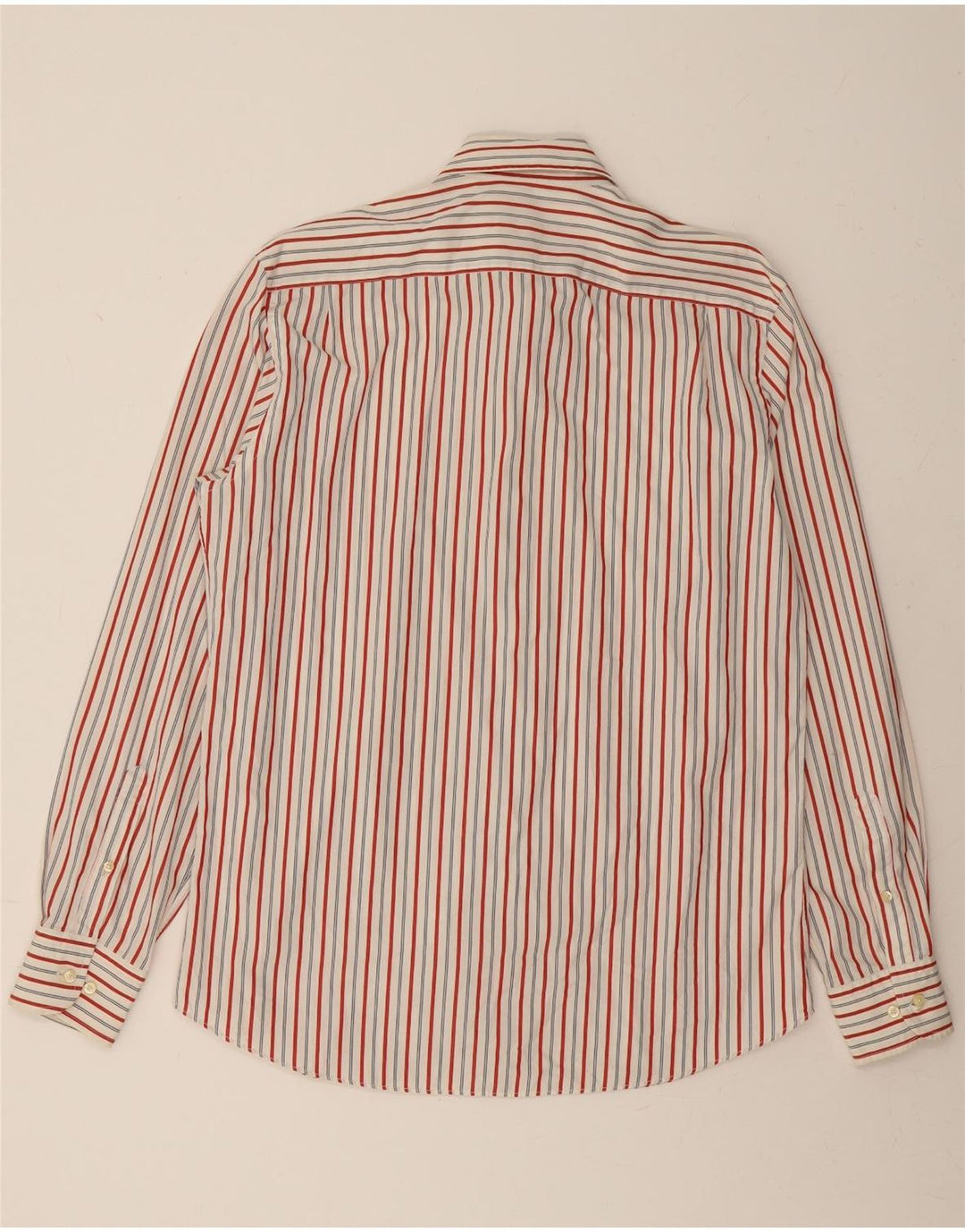 MASSIMO DUTTI Mens Shirt Large Red Striped Cotton Vintage Massimo Dutti and Second-Hand Massimo Dutti from Messina Hembry 