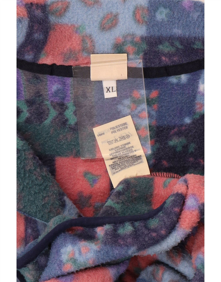Rifle Herre Button Neck Fleece Jumper XL Flerfarvet Patchwork Polyester