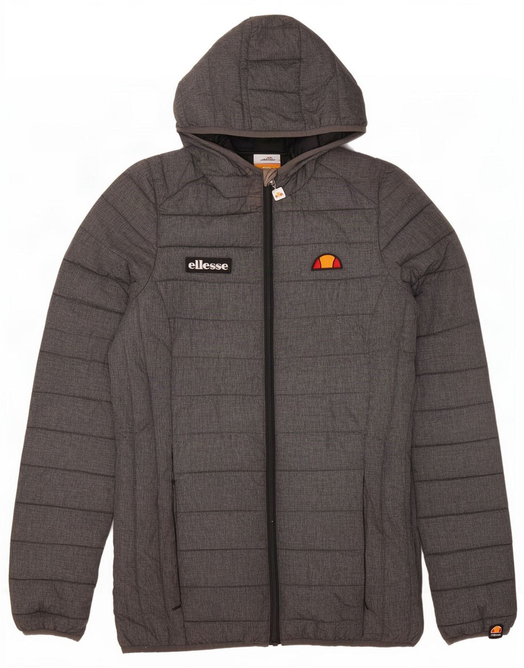 Ellesse Dame Hætte Polstret Jakke UK 8 Lille Grå Polyester