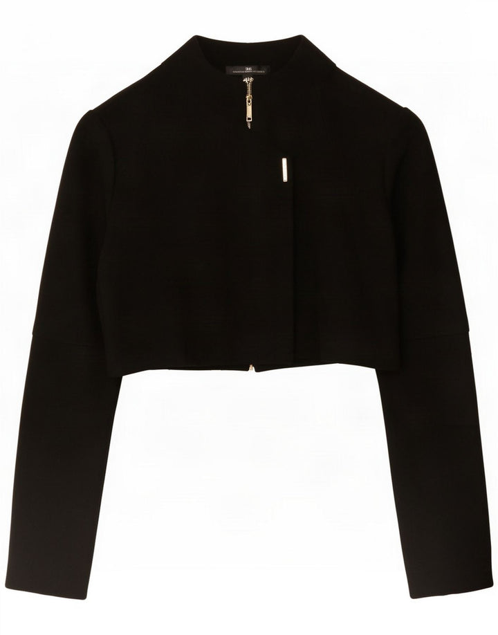 Elisabetta Franchi Bolerojakke til kvinder IT 44 Medium Sort Uld