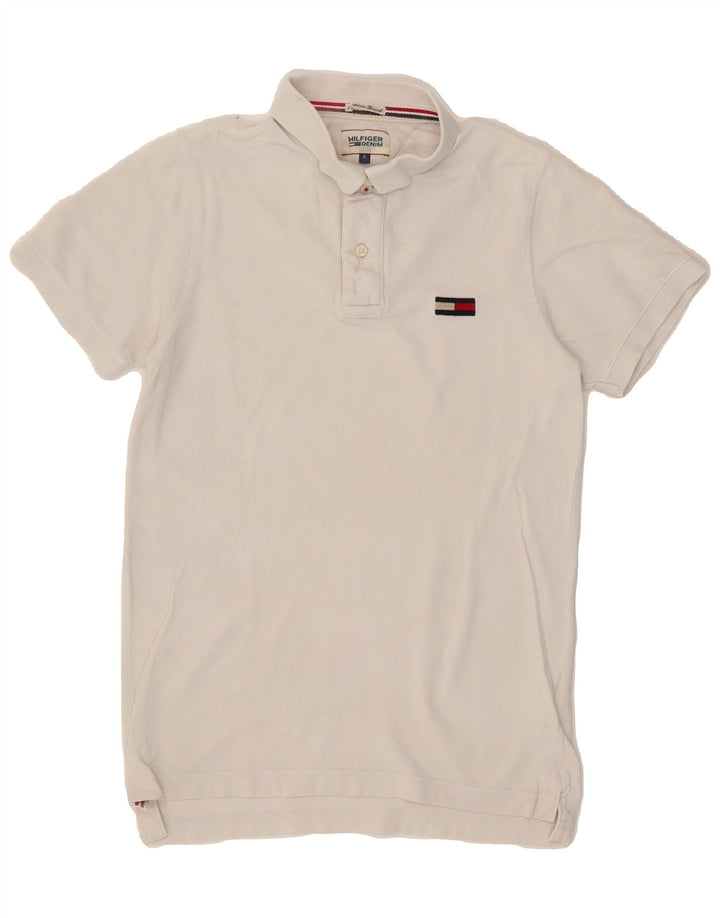 TOMMY HILFIGER Mens Polo Shirt Small White Cotton Classic Vintage Tommy Hilfiger and Second-Hand Tommy Hilfiger from Messina Hembry 
