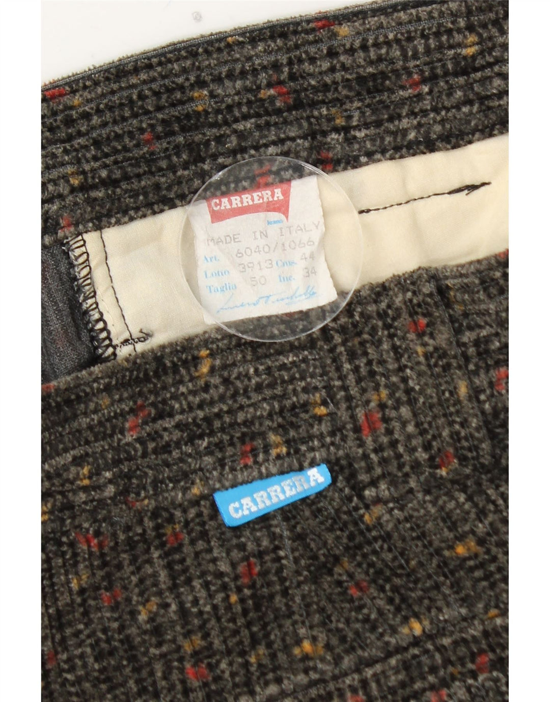 CARRERA Højtaljede fløjlsbukser til kvinder IT 50 Large W34 L27 Grå