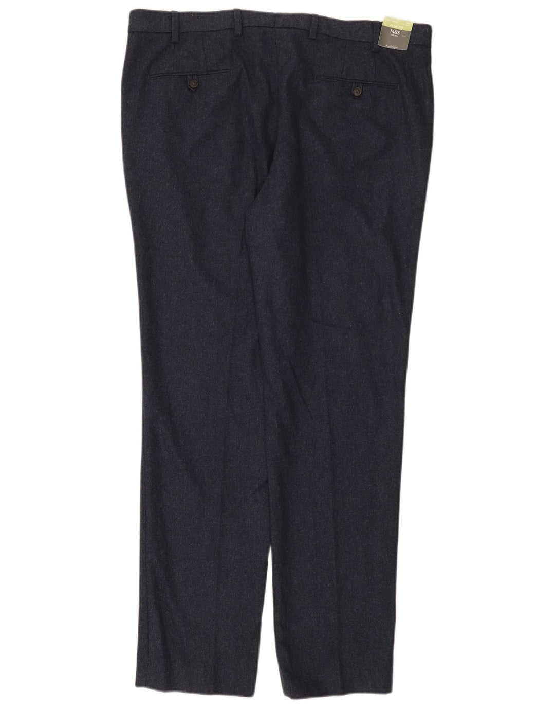 Marks & Spencer Herre Slim Chino Bukser W40 L33 Marineblå Uld
